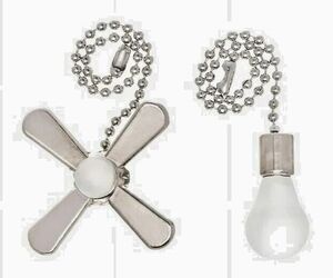 Fan and Light Bulb Silver Pull Chains Controls 7-in Satin Nickel Finish NEW